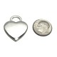Heart, 21x21mm, nickel-plated