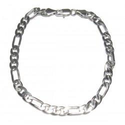 Bracelet, 6mm x9in, rhodium-plated