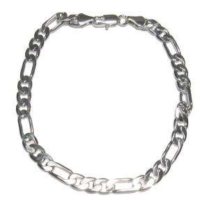 Bracelet, 6mm x9in, rhodium-plated