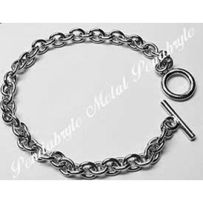 Bracelet, 7", 4.0mm, rhodium-plated