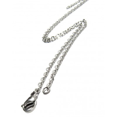 Dainty cable chain, 24", 2 mm, stainless-steel
