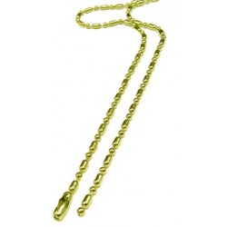 Sausage-chain, 30", 2.3mm, gold-tone w/clear acrylic coating