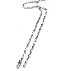 (25-PC pack)  Dainty sausage-chain, 18", 1.5mm, nickel-plated