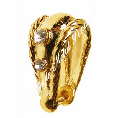 (25-PC pack) Cubic Hook  7x13mm, gold-plated (M)