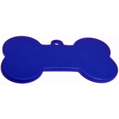 Bone, 37x21mm, 1.5mm, anodized aluminum, blue