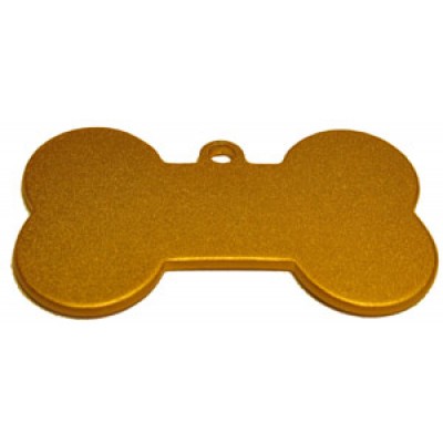Bone, 37x21mm, 1.5mm, anodized aluminum, gold