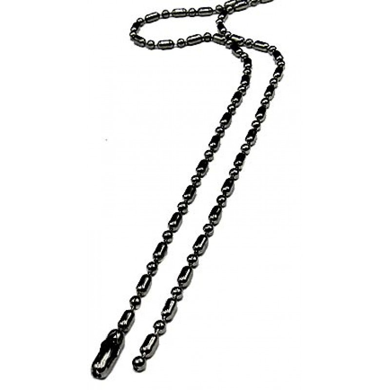 Sausage chain, 30", 2.3mm, powder coated steel, black