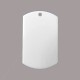 Color dog tag, 22x36 mm, white-front, stainless-steel back Color dog tag, 22x36 mm, white-front, stainless-steel back