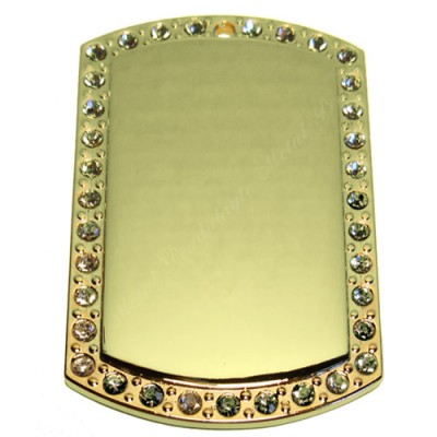 Color Dog Tag, 45x70mm, gold-plated, clear-cubic, LRG