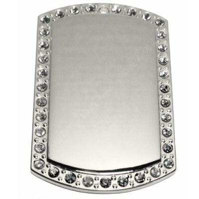 Color Dog Tag, 45x70mm, nickel-plated, clear-cubic, LRG