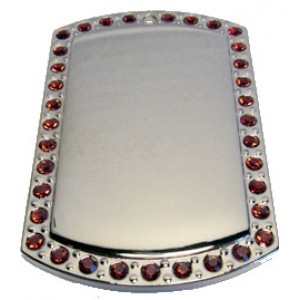 Color Dog Tag, 45x70mm, nickel-plated, red-cubic, LRG