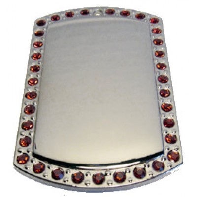 Color Dog Tag, 45x70mm, nickel-plated, red-cubic, LRG