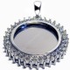 Circle, 27x27mm, rhodium-plated, clear-cubic Circle, 27x27mm, rhodium-plated, clear-cubic