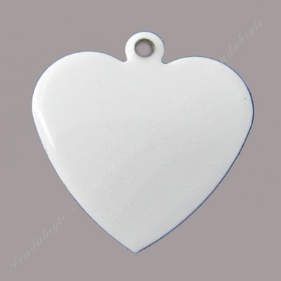 Color heart, 27x27mm, white-front, stainless-steel back Color heart, 27x27mm, white-front, stainless-steel back