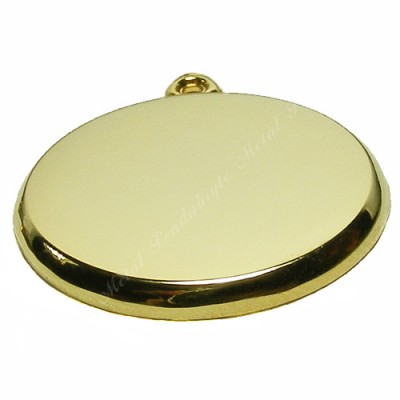 Circle, 23x23mm, 3-D, smaller bail-hole, gold-plated