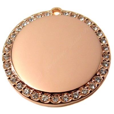 Color circle, 32x32mm, rose gold-plated, clear-cubic
