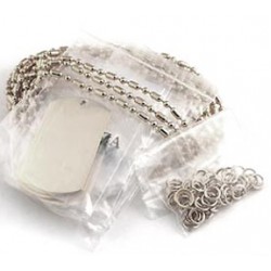 For Metaza, 300 pc. Dog Tag Set, Nickel-Plated w/30" Necklace