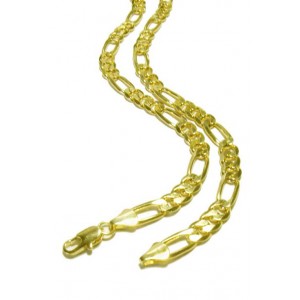 Figaro Necklace, 4mm x 30 in, gold-plated