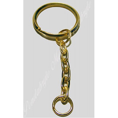 (25-PC pack)"O" Key-Chain, 23x60mm, gold-plated