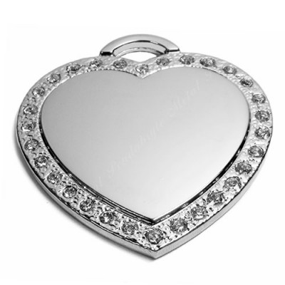 Heart, 44x43mm, nickel-plated, clear-cubic