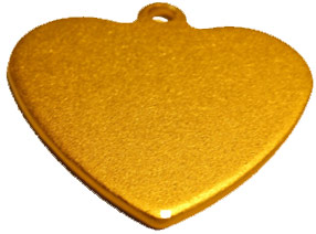 Heart, 27x27mm, 1.5mm, anodized aluminum, gold