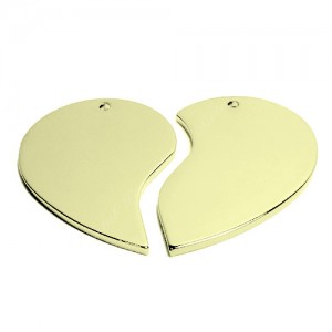 Heart, Couple, 48x35mm, gold-plated