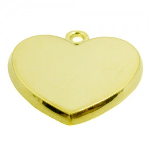 Heart, 23x25mm, 3-D, gold-plated Heart, 23x25mm, 3-D, gold-plated