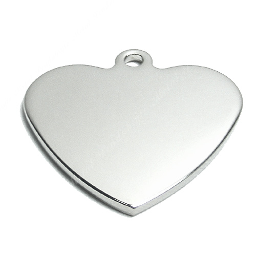 Heart, 27x27mm, rhodium-plated