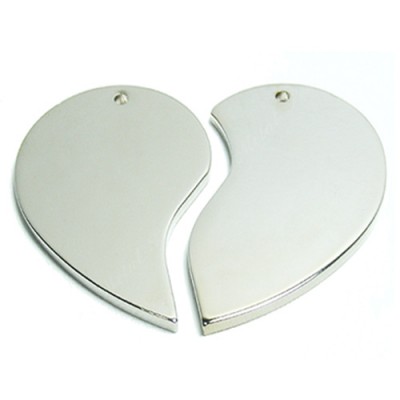 Heart, Couple, 48x35mm, nickel-plated