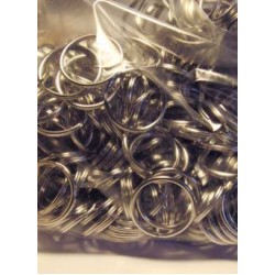 (25-PC pack) "O" Key Ring, ring only, 24x24mm, nickel-plated steel
