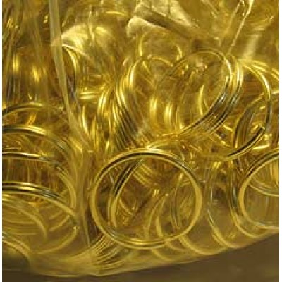 (25-PC pack) "O" Key Ring, ring only, 24x24mm, gold-tone metal