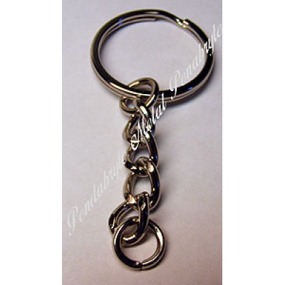"O" Key Chain, 29x60mm, nickel-plated steel (Pack of 25)