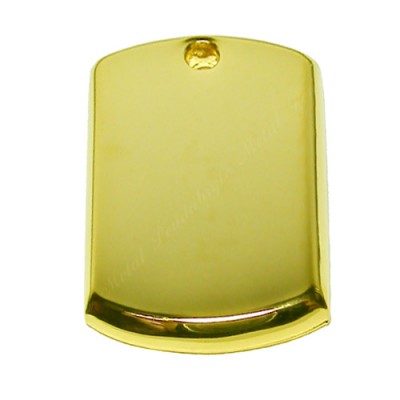 Dog Tag, 22x36mm, 3-D, gold-plated