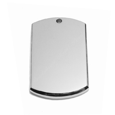 Dog Tag, 22x36mm, 3-D, nickel-plated