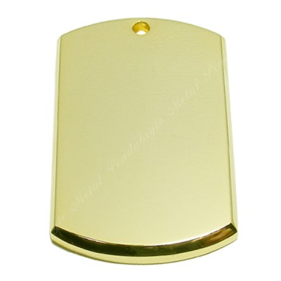 Dog Tag, 29x50mm, 3-D, gold-plated