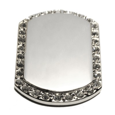Color Dog Tag, 34x50mm, nickel-plated, clear cubic