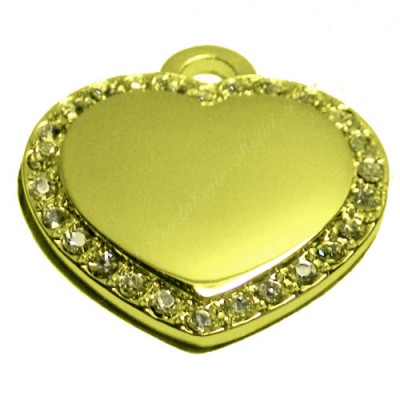 Heart, 23x23mm, gold-plated, clear-cubic Heart, 23x23mm, gold-plated, clear-cubic
