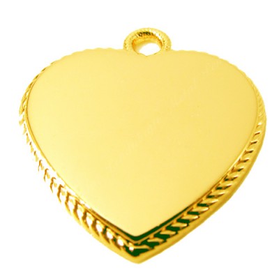 Heart, 23x25mm, ion-plated gold, rope-style Heart, 23x25mm, ion-plated gold, rope-style