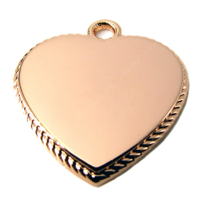 Color Heart, 23x25mm, rose gold-plated, rope-style