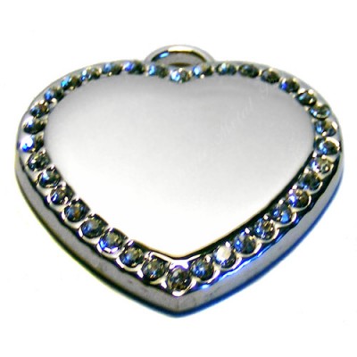 Color Heart, 33x33mm, nickel plated, clear-cubic
