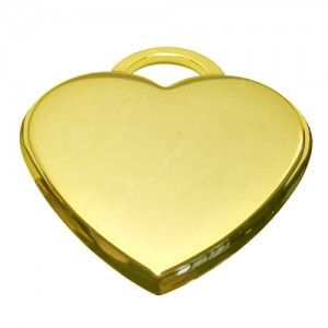 Heart, arch-style 3-D, 36x38mm, gold-plated