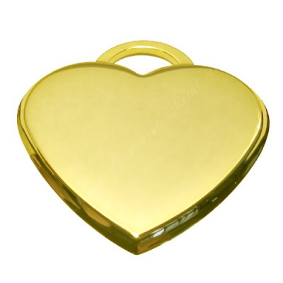 Heart, arch-style 3-D, 36x38mm, gold-plated