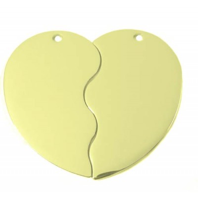 Heart, Couple, 50x45mm, gold-plated