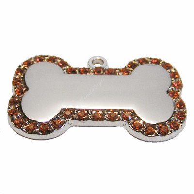 Bone, 37x21mm, nickel-plated, red-cubic Bone, 37x21mm, nickel-plated, red-cubic