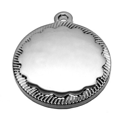 Circle, 18x18mm, nickel-plated, diamond-cut edge