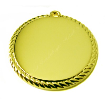 Circle, 25x25mm, ion gold-plated, rope style