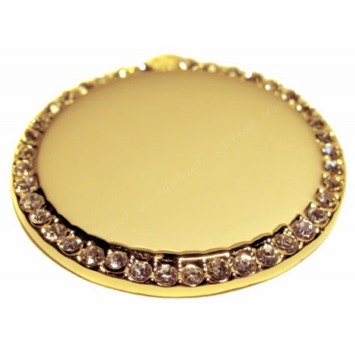 Circle, 25x25mm, gold-plated, clear-cubic