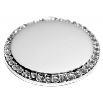 Circle, 25x25mm, rhodium-plated, clear-cubic