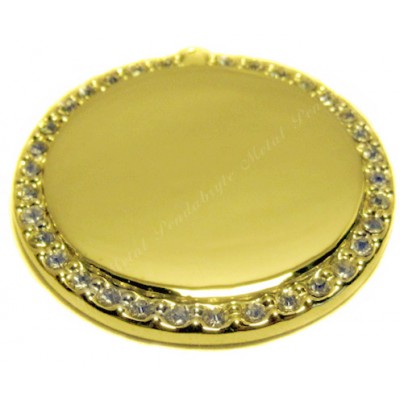Color Circle, 32x32mm, gold-plated, clear cubic