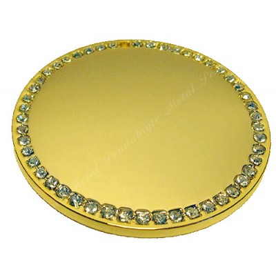 Color Circle, 50x50mm, gold-plated, clear cubic Color Circle, 50x50mm, gold-plated, clear cubic